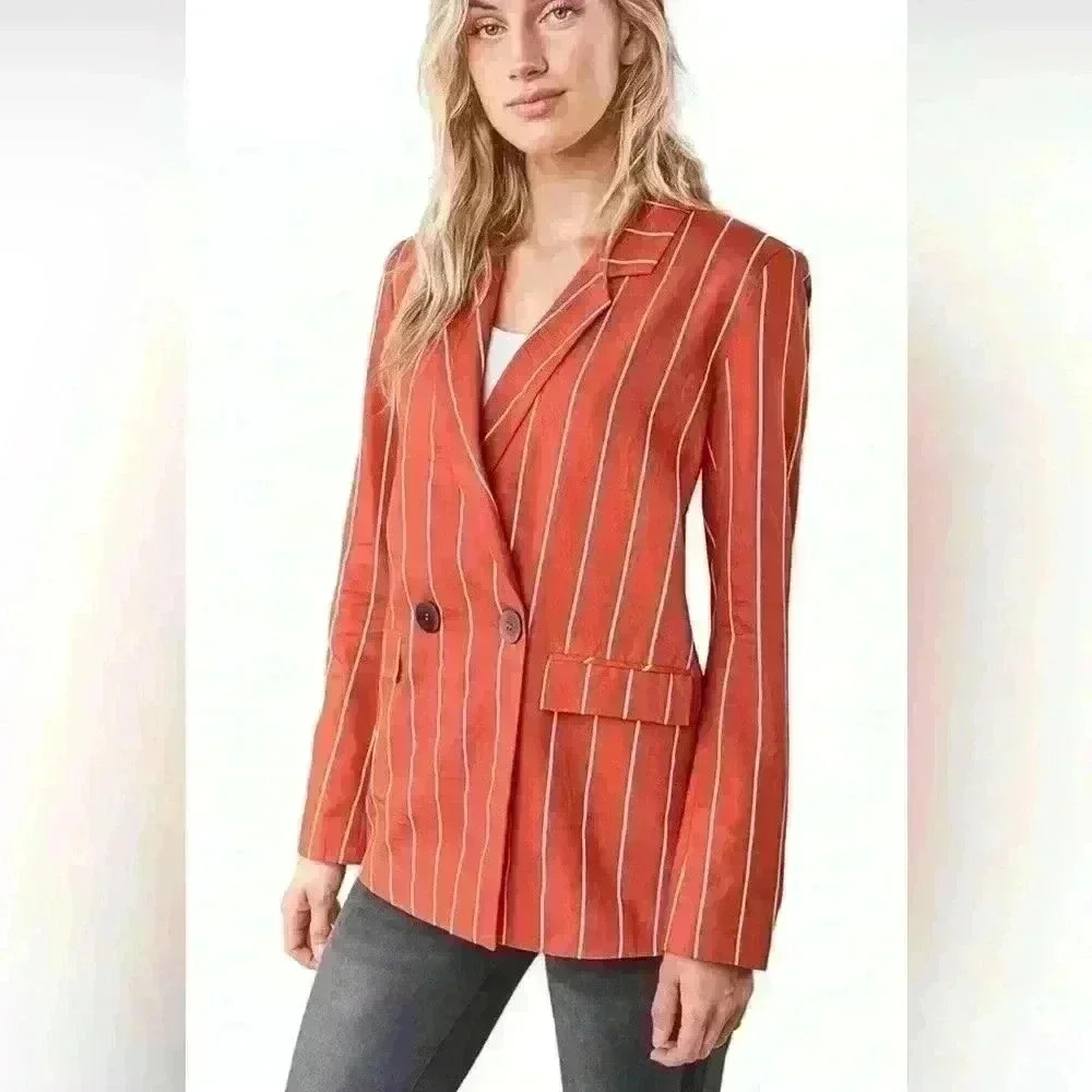 SANS SOUCI Blazer Red Brick Striped Medium